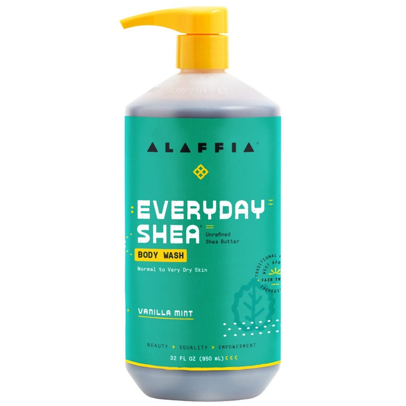 Alaffia EveryDay Shea Body Wash - Naturally Helps Moisturize and Cleanse without Stripping Natural Oils with Shea Butter, Neem, and Coconut Oil, Fair Trade Vanilla Mint, 32 Fl Oz - Image 1