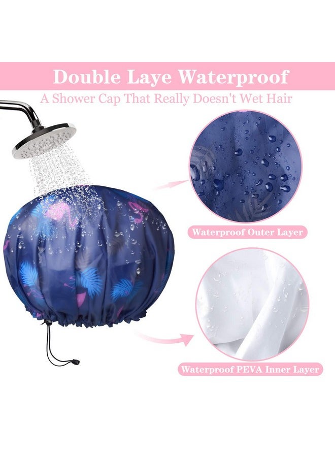 WINSTECK - 3 Pack Extra Large Double Layer Adjustable Shower Caps For Women, Waterproof Exterior & Eva Lining, Oversized Design For All Hair Lengths - Image 1