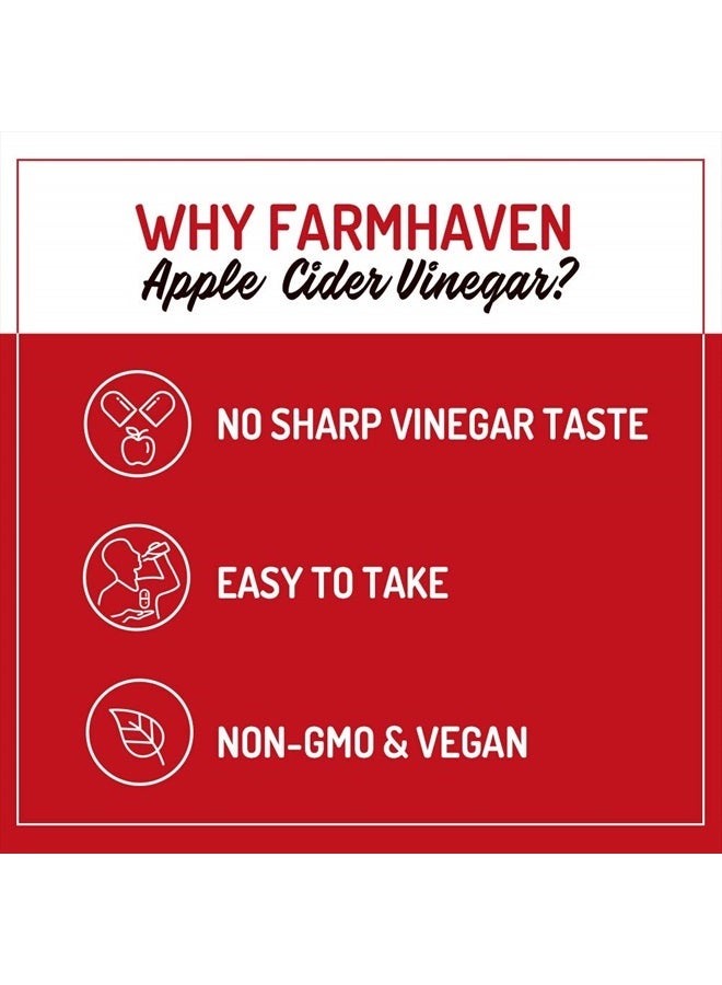 FarmHaven Apple Cider Vinegar Capsules With Ginger, Papaya & Chamomile | 1390mg | Improves Digestion, Energy, Immunity | Soothes Gas & Bloating Issues | Like With Mother | Non-GMO & 100% Natural | 90 Capsules - Image 3