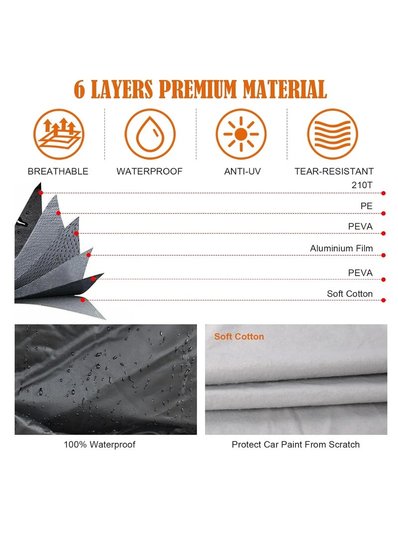 Zipporah All Weather Protection Car Cover for Toyota Prado (2008-2024), Waterproof Coating with Reflectors, Soft Interior Lint Layer and Zipper (Black) - Image 2