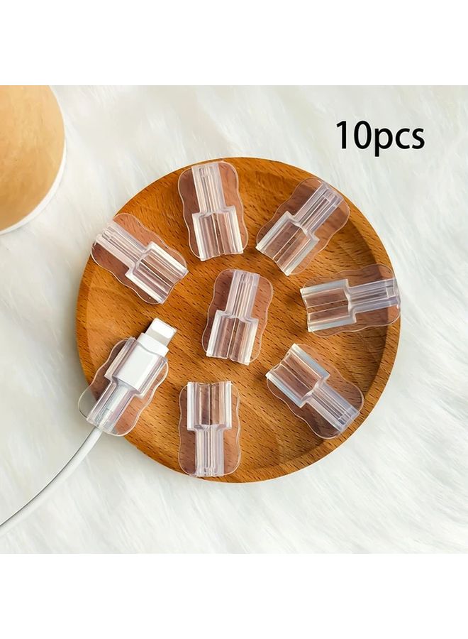 10pcs Clear Phone Charging Cable Sleeves Durable Anti Breakage Protector for Apple Android - Image 1