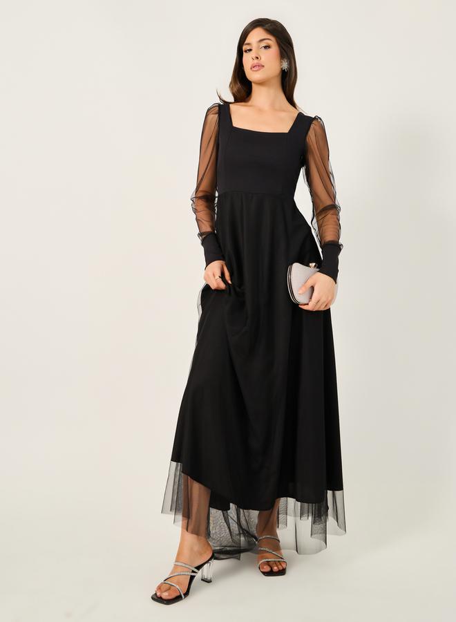 Styli Sheer Sleeve Maxi Dress - Image 1