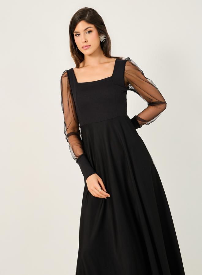 Styli Sheer Sleeve Maxi Dress - Image 2