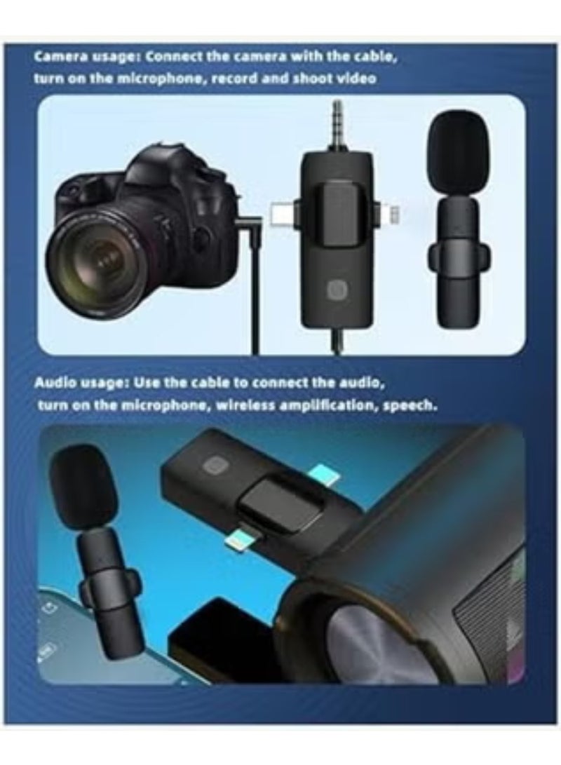 TIGER K15 Wireless 3-in-1 Dual Microphone – Wireless Microphone for Phones with 3.5mm & Type-C Connectors, Ideal for Recording, Interviews, Podcasts, and Vlogging - Image 4