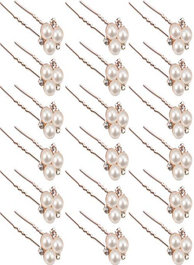 WILLBOND 18 Pieces Bridal Hair Accessories Pearl Hair Pins Bridal Hair Pins Wedding Hair Accessories For Brides Bridesmaids Flower Grils - Image 1