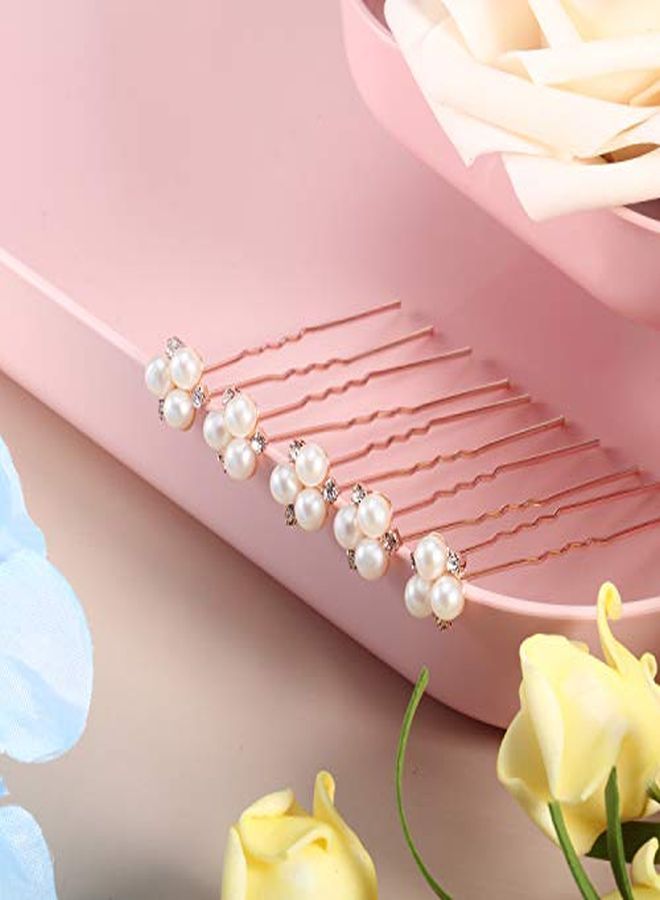 WILLBOND 18 Pieces Bridal Hair Accessories Pearl Hair Pins Bridal Hair Pins Wedding Hair Accessories For Brides Bridesmaids Flower Grils - Image 4