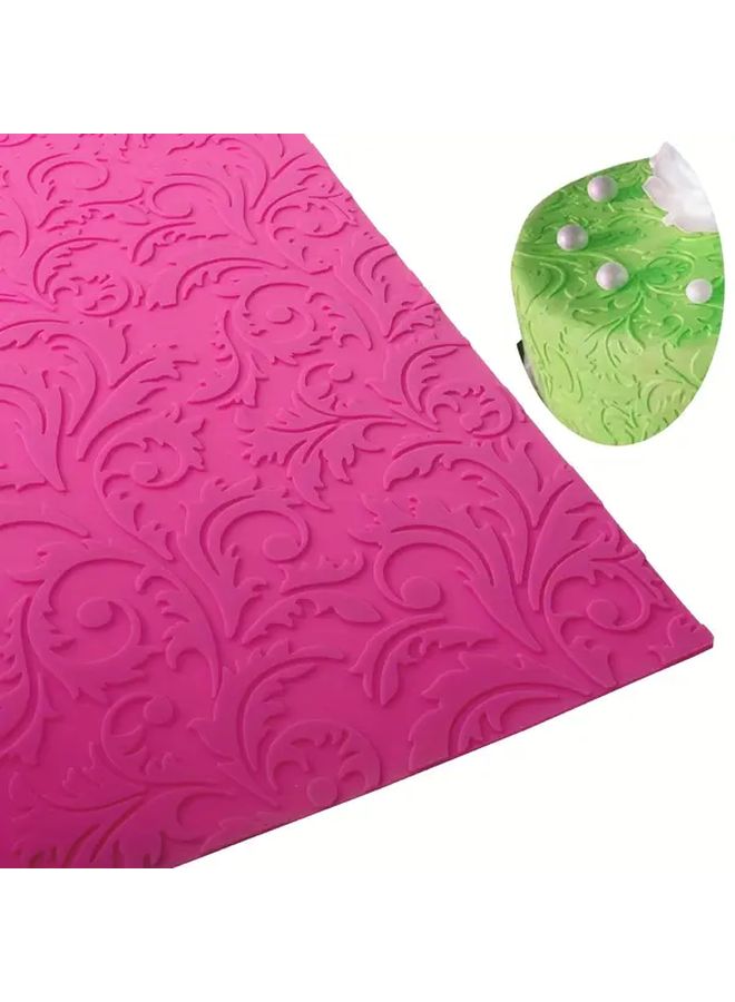 Pink Rattan Flower Border Non Stick Baking Mat For Cakes Cookies Chocolate - Image 5