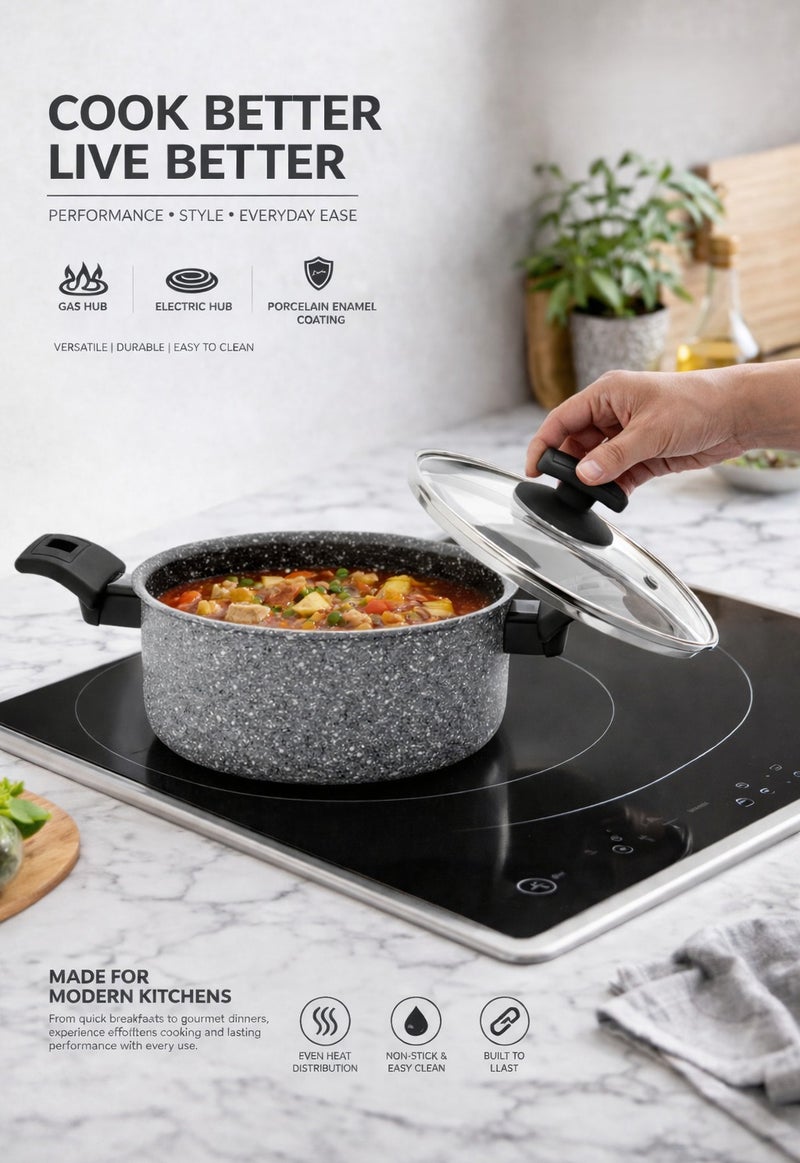 Rossetti Elementi Natura Casserole with Glass Lid (20cm) - Image 2