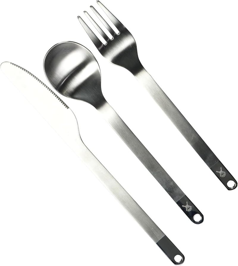 Hydro Flask Flatware Set, Reusable Stainless Steel Cutlery with Carry Pouch, for Travel and Lunch, Black - Image 4