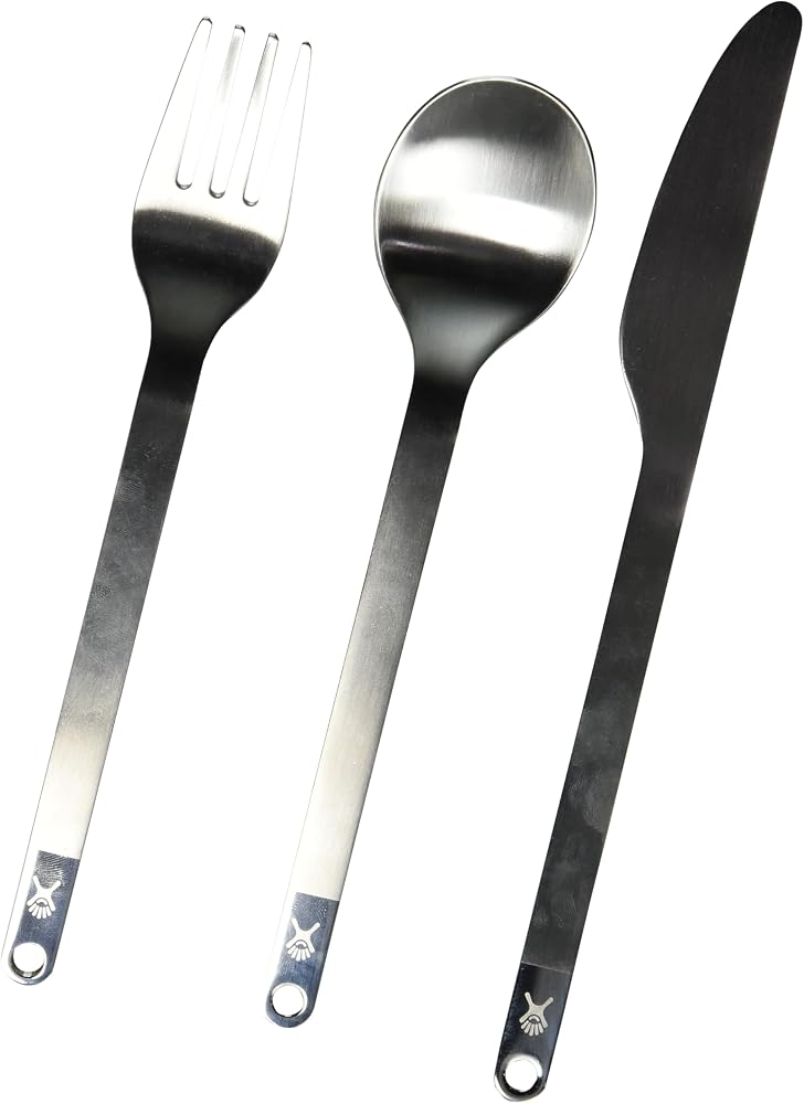 Hydro Flask Flatware Set, Reusable Stainless Steel Cutlery with Carry Pouch, for Travel and Lunch, Black - Image 2