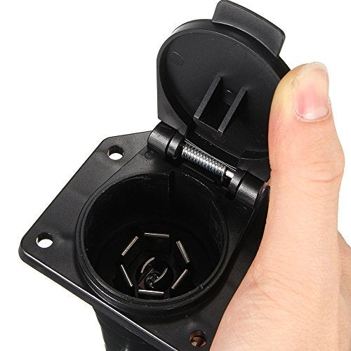 NEW SUN® Premium 7 Pin RV Blade Trailer Wiring Harness Socket, Round 7 Way Trailer Plug Truck Vehicle Side Female End Connector, Cooper Conductor Heavy Duty for Trailer, Tow Hitch, RV, Truck, Pickup - Image 2