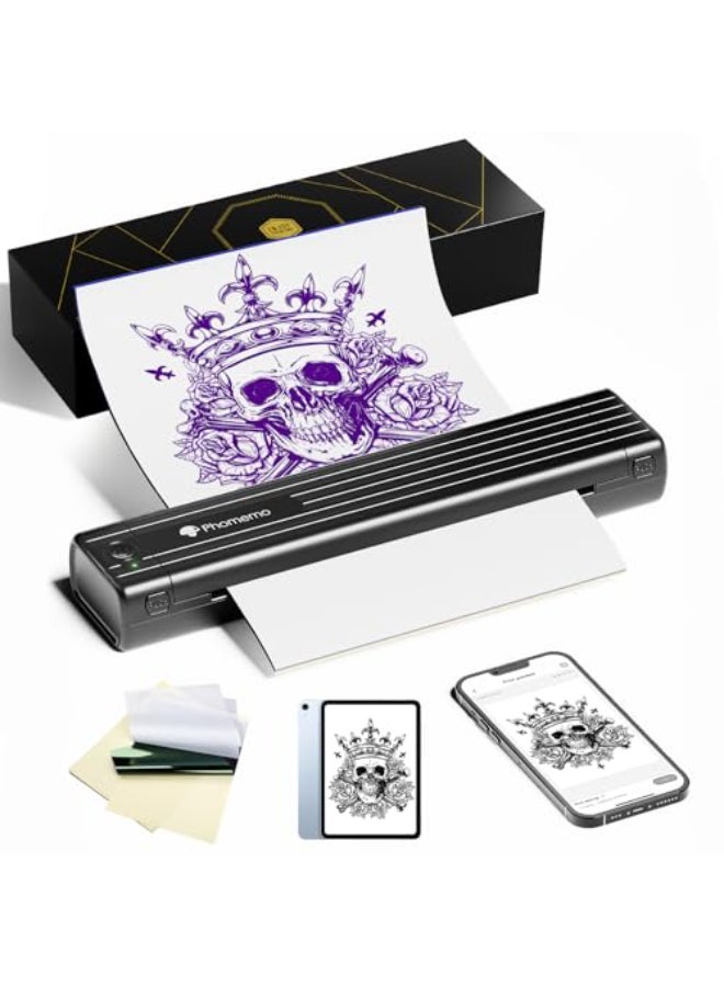 Phomemo TP83 Wireless Tattoo Stencil Printer Upgraded Thermal Tattoo Printer Machine with 10pcs Transfer Paper Bluetooth Tattoo Printer for Tattoo Artists Beginners Compatible with iPad Phone PC - Image 1