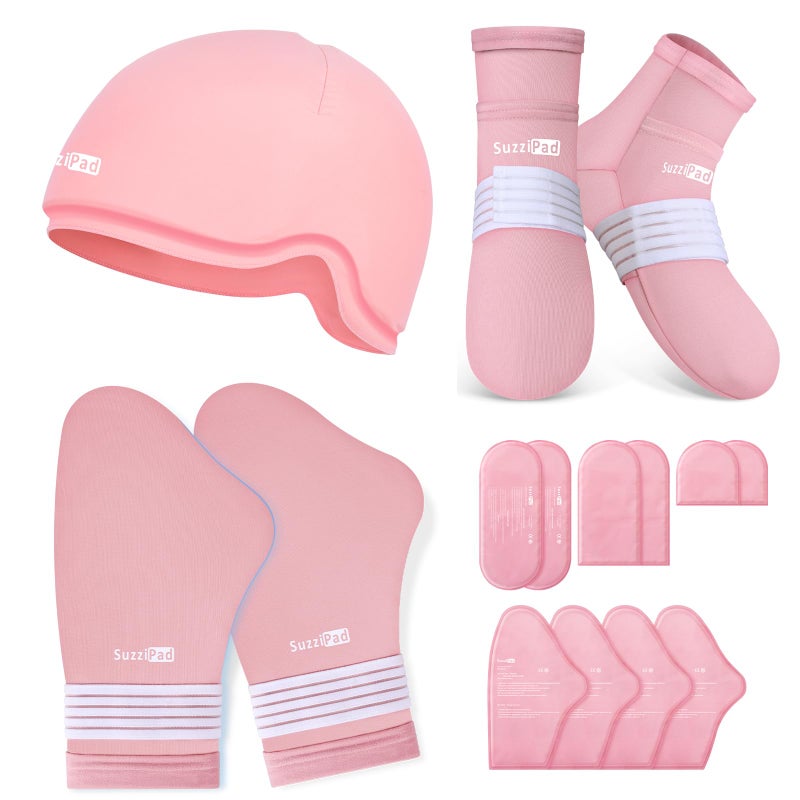 SuzziPad Chemo Care Package for Women Men Cooling Gloves Socks and Cold Caps for Chemotherapy Ideal for The Discomfort of Head Hand Feet SM - Image 3