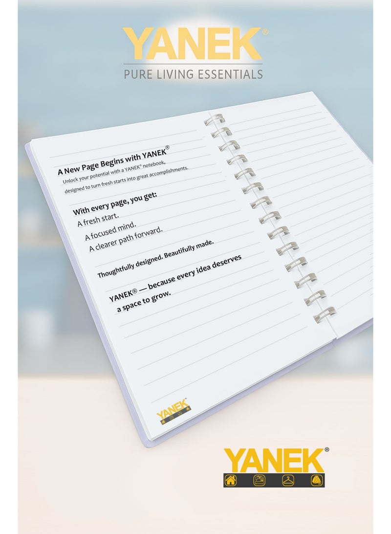 يانيك دفتر يانيك الحلزوني A5 – دفتر ملاحظات بغلاف صلب، 200 صفحة – مثالي للطلاب والمكتب والملاحظات الشخصية - Image 3