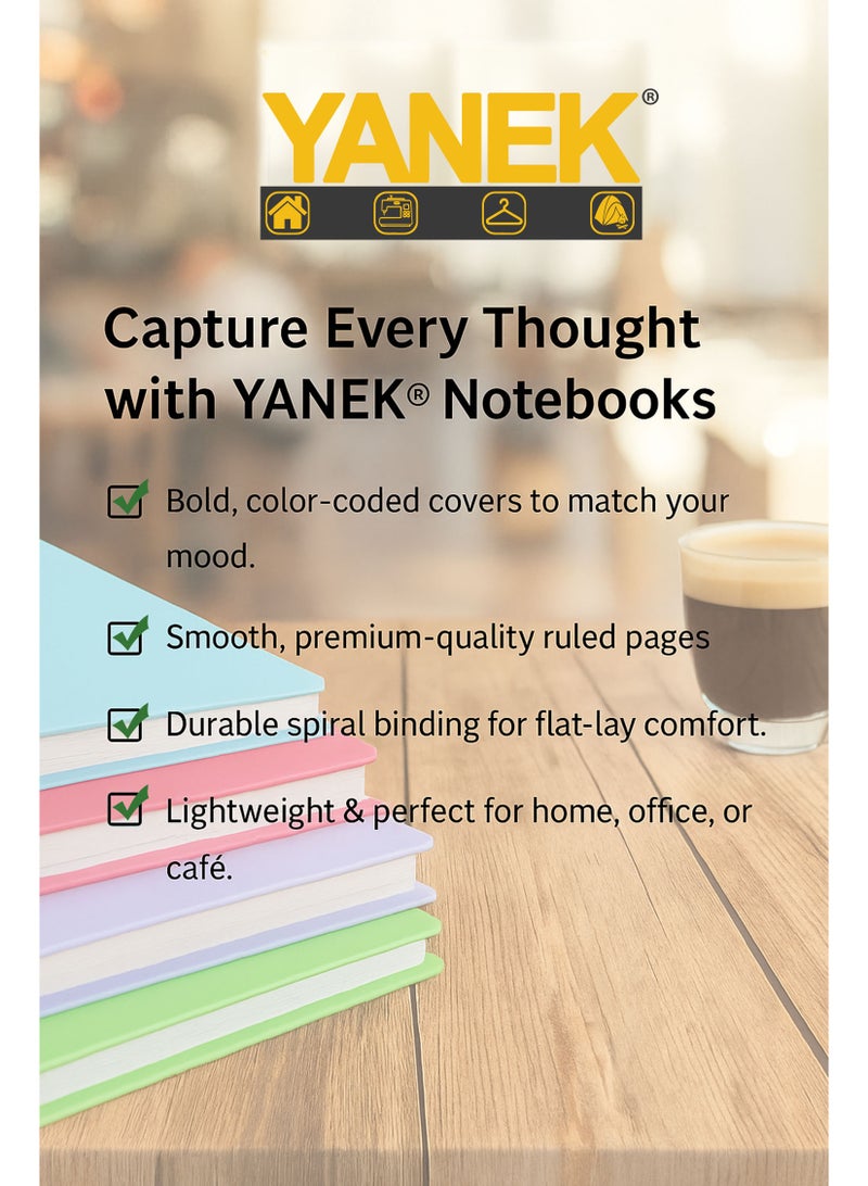 يانيك دفتر يانيك الحلزوني A5 – دفتر ملاحظات بغلاف صلب، 200 صفحة – مثالي للطلاب والمكتب والملاحظات الشخصية - Image 5