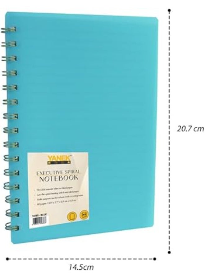 يانيك دفتر يانيك الحلزوني A5 – دفتر ملاحظات بغلاف صلب، 200 صفحة – مثالي للطلاب والمكتب والملاحظات الشخصية - Image 2