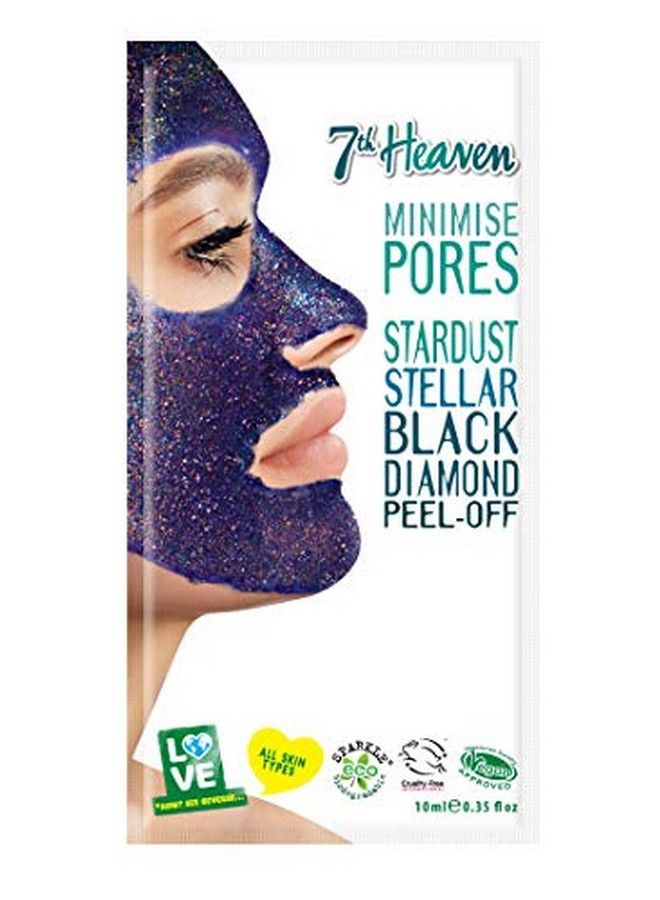 7th Heaven Minimise Pour Stardust Stellar Black Diamond Peeloff Mask 10Ml ; Black Seaweed Mask For Blackhead Removing For All Skin Types - Image 2