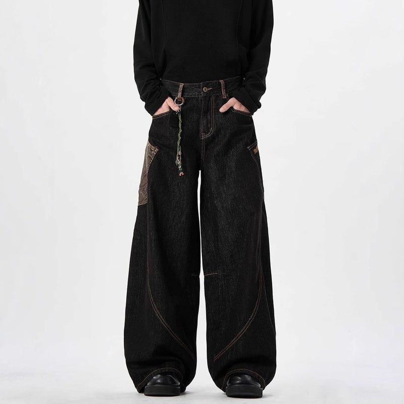Unisex Classic Denim Jeans Loose Fit Daily Outdoor Wear - Image 3