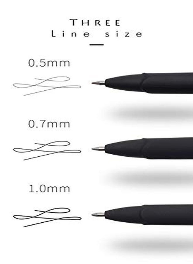 Baoke gel ink Roller Ball pen,fine point, 1.0mm/ 0.7mm/0.5mm 12 count large capacity special student examination office neutral pen (BLACK, 1.0) - Image 4