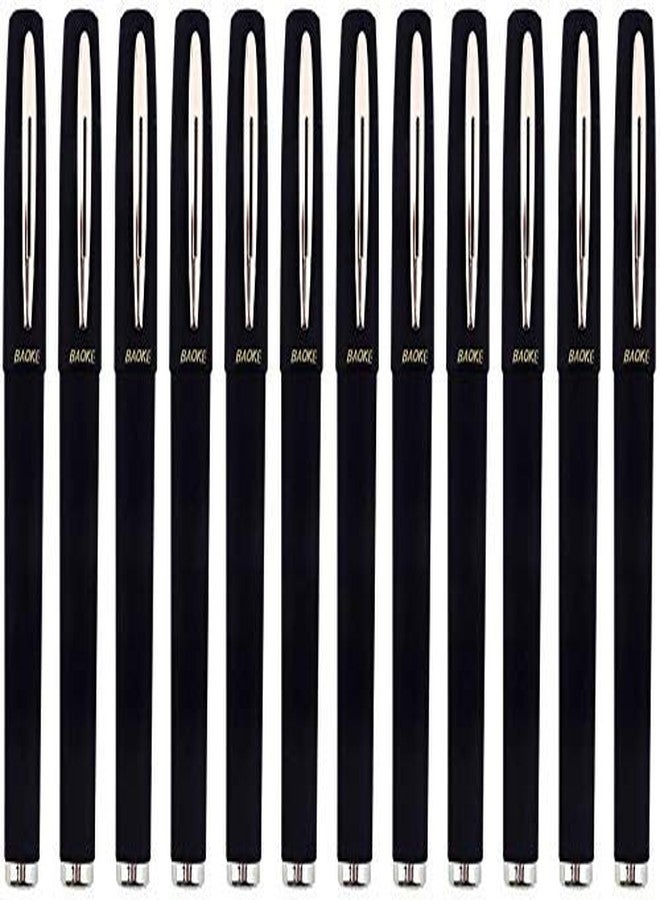 Baoke gel ink Roller Ball pen,fine point, 1.0mm/ 0.7mm/0.5mm 12 count large capacity special student examination office neutral pen (BLACK, 1.0) - Image 1