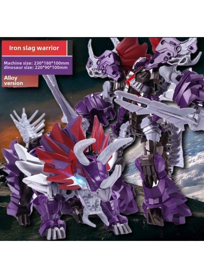 Deformation Toy Model Car Robot King Kong Optimus Prime Wasp Children Boy Alloy Version Toy Hand Wholesale-Color:Alloy Version Of Tianzha Triceratops-color Box (23CM High + Double Swords) - Image 1