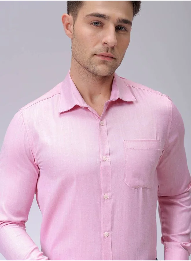 The Indian Garage Co Men Slim Fit Solid Full Sleeves Cutaway Collar Formal Shirt