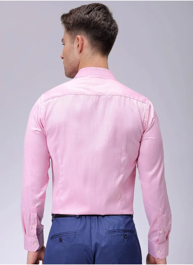 The Indian Garage Co Men Slim Fit Solid Full Sleeves Cutaway Collar Formal Shirt