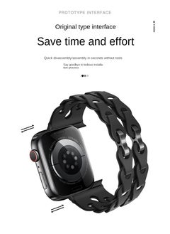 Y&D For Apple 42/44/45/49mm Fashion Hollow Silicone Bracelet Strap  - Image 3