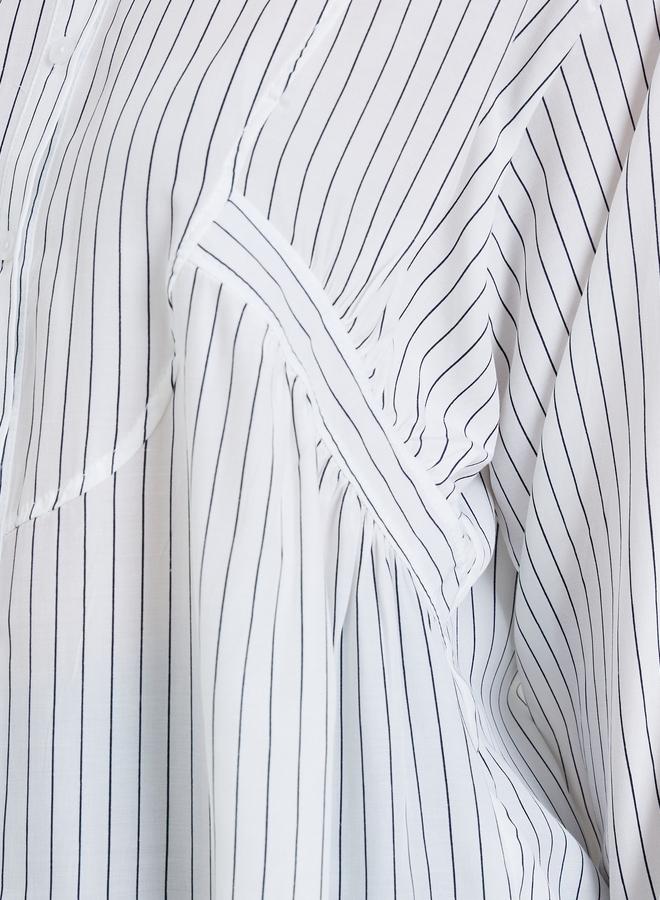 Styli Women White Striped Oversized Shirt - Image 4