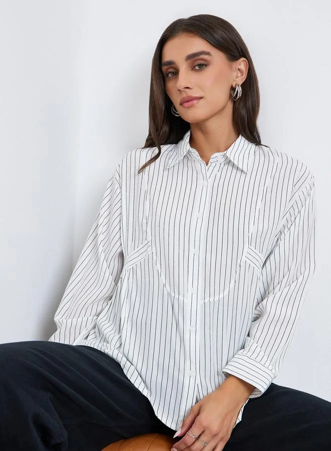 ستايلي بلوزة بقصة واسعة ومخطط