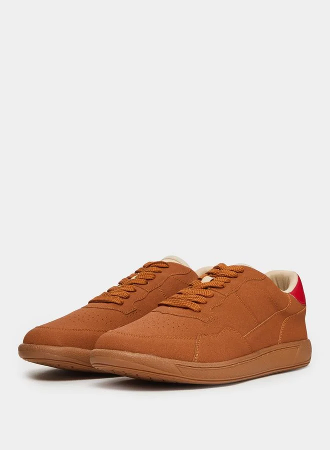 Styli Men Tan Suede Sneakers