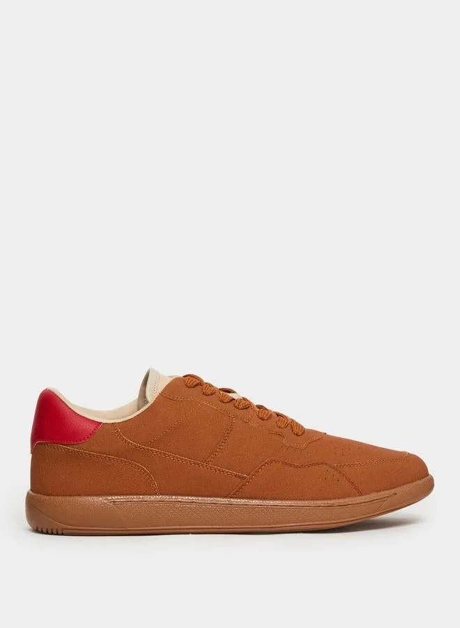 Styli Men Tan Suede Sneakers