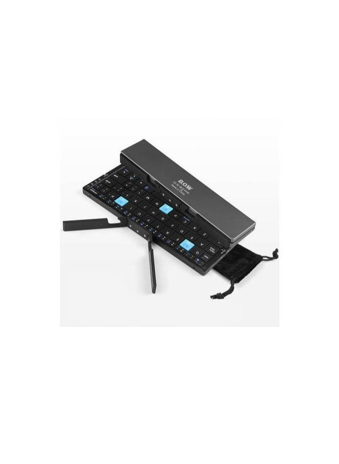 Bow - Folding Bluetooth Keyboard Wireless Portable Mobile Phone Tablet Universal Portable Rechargeable Cross-Border Exclusively Available - Image 1