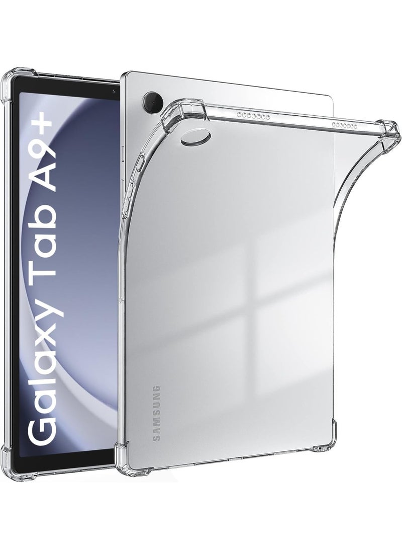 Transparent Case for Samsung Galaxy Tab A9 Plus / A9+ 11 Inch 2023 (Models: SM-X210 / SM-X216 / SM-X218), Ultra-Thin Silicone Shockproof Back Shell, HD Clear TPU Protective Cover, Lightweight Scratch Resistant Tablet Case (Transparent) - Image 1