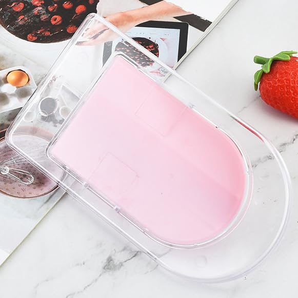 ليزنيرزم قطعة واحدة 2 في 1 أداة مكشطة للكيك أكثر سلاسة مع مقبض، مجرفة تزيين الكيك قابلة للفصل، ملمع أكثر سلاسة، سطح الكيك أكثر سلاسة لتزيين الكيك، قاعدة شفافة وردية اللون - Image 4