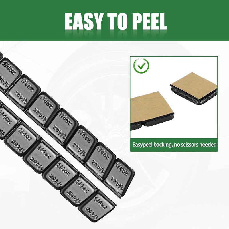 EZISOE 1/4 Oz Black Adhesive Backed Wheel Weights, Stick on Wheel Weights for Cars, Trucks, SUVs, Motorcycles, Low Profile (72 Oz Pack) - Image 5