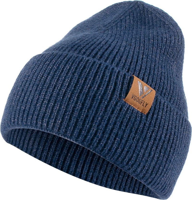 Vgogfly Beanie Men Slouchy Knit Skull Cap Warm Stocking Hats Guys Women Striped Winter Beanie Hat Cuffed Plain Hat - Image 1