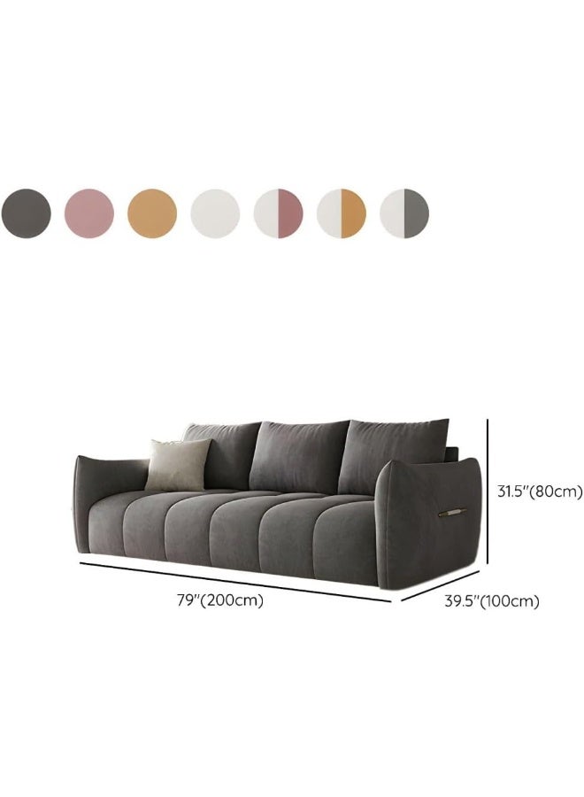 Ripple FURNITURE UAE Homes Modern Sofa with Wooden Frame, Memory Foam Seat, Square Armrests, 240cm (Brown)  - Image 2