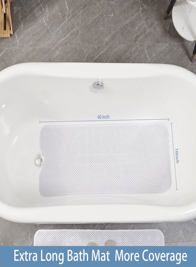 Webos Soft Bathtub Mat Non Slip: Memory Foam Shower Mat with Suction Cups for Bathroom Inside Tub 40X16Inch (White) - Image 2