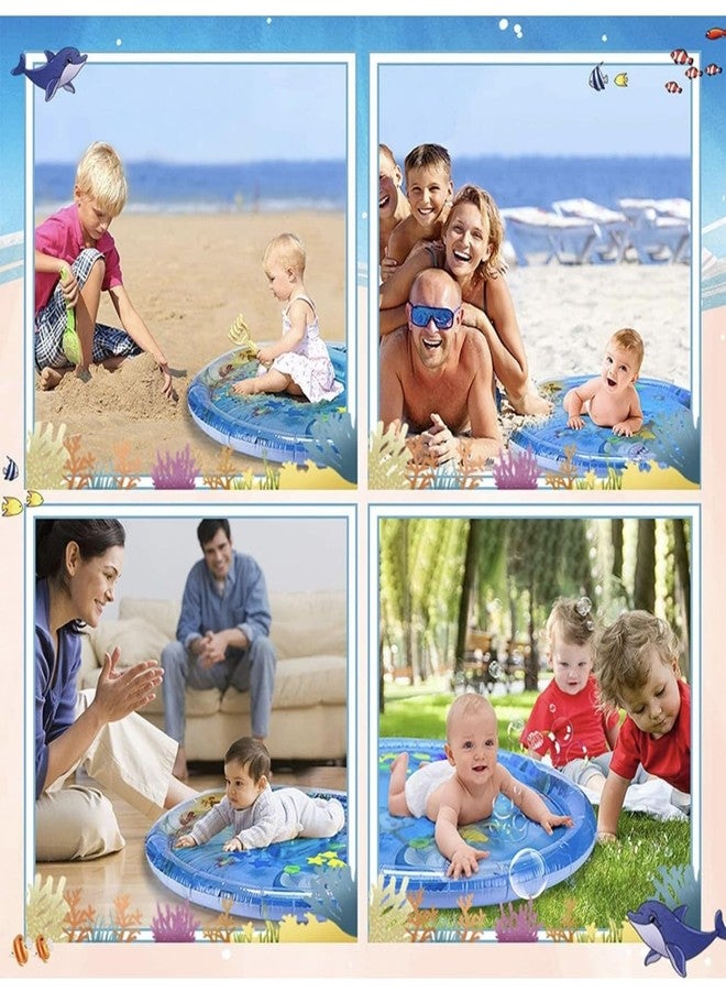 RICHTOTS PREMIUM Infant Toy Gift Activity Play Mat,Baby Infant Toddlers Inflatable Water Floor Mat Children Growth Activity Tool Tummy Time Baby Water Mat Toy For Newborn Baby Boy Girl Round Mat,Multicolor - Image 5