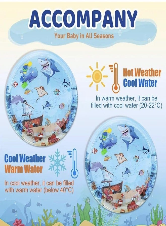 RICHTOTS PREMIUM Infant Toy Gift Activity Play Mat,Baby Infant Toddlers Inflatable Water Floor Mat Children Growth Activity Tool Tummy Time Baby Water Mat Toy For Newborn Baby Boy Girl Round Mat,Multicolor - Image 2