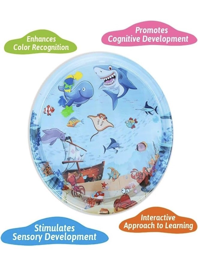 RICHTOTS PREMIUM Infant Toy Gift Activity Play Mat,Baby Infant Toddlers Inflatable Water Floor Mat Children Growth Activity Tool Tummy Time Baby Water Mat Toy For Newborn Baby Boy Girl Round Mat,Multicolor - Image 3