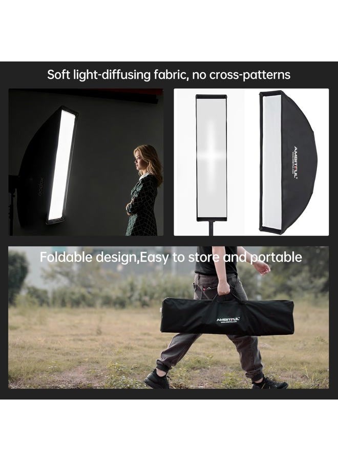 AMBITFUL Beehive Honeycomb Grid Strip Softbox Bowens Mount for Studio Flash Pack of 2 35 x 160 cm 14 x 63 Inches - Image 4