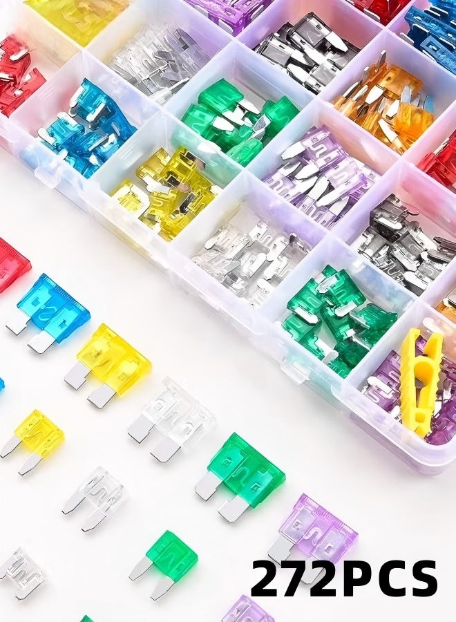 272 Pcs Car Fuse Assortment Kit, Car Blade Fuses Kit with Fuse Puller, Mini Low Profile Fuse Automotive Kirsite Fuses, Replacement Standard Fuses for Car/RV/Truck/Motorcycle, (5A 7.5A 10A 15A 20A 25A 30A 35A) - Image 4