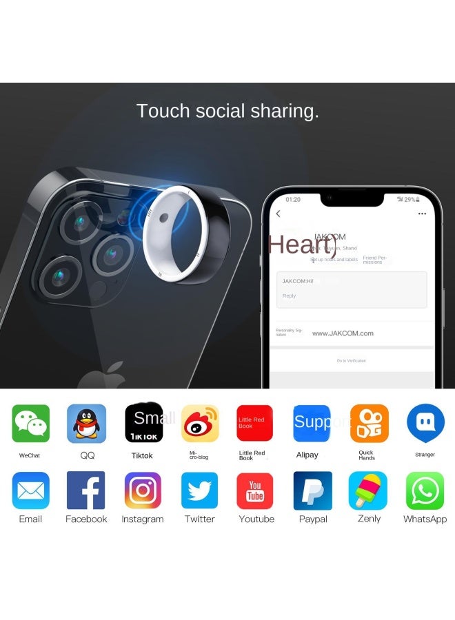 جاكوم بولار كونترولر R5 خاتم ذكي جهاز قابل للارتداء الذكي ترقية R4r3 خاتم تتبع صحي بدون قياس معدل ضربات القلب - Image 3