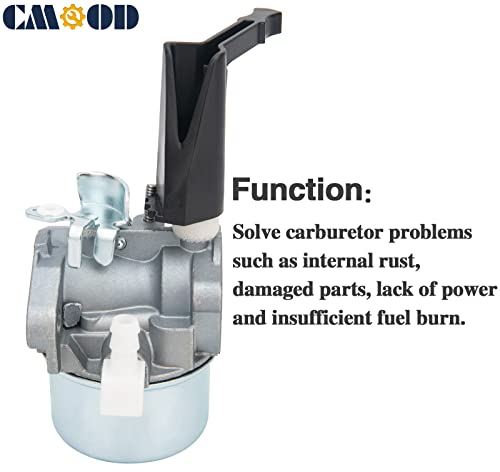 CMOOD 696065 Carburetor Compatible for Briggs & Stratton 697422 110402 110412 215369 Tiller Engine Carb with Mounting Gaskets Kit and 491588S Flat Air Filter Cartridge - Image 4