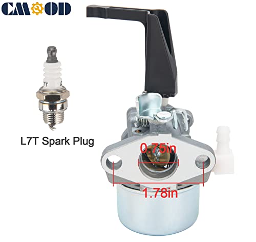 CMOOD 696065 Carburetor Compatible for Briggs & Stratton 697422 110402 110412 215369 Tiller Engine Carb with Mounting Gaskets Kit and 491588S Flat Air Filter Cartridge - Image 5