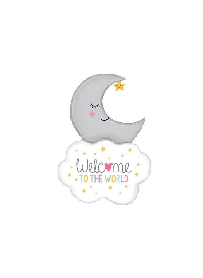Artisan Owl Welcome To The World Baby Moon 42" Foil Party Balloon  - Image 2