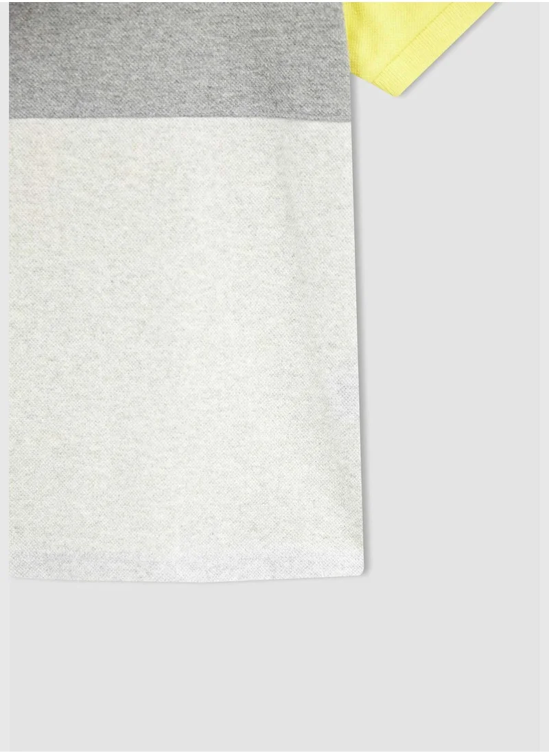 DeFacto Regular Fit Short Sleeve Colour Block T-Shirt