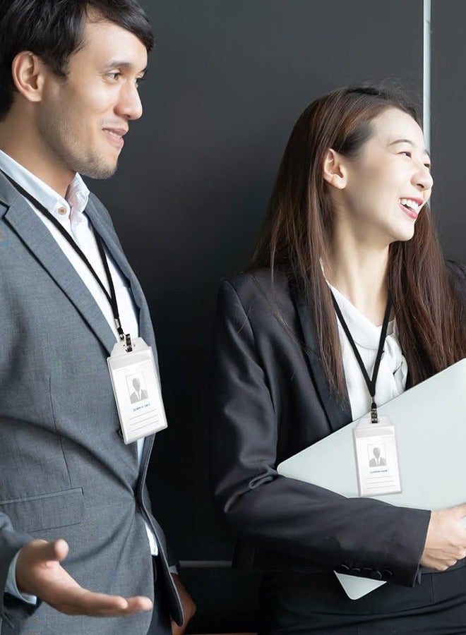 10 Card Holders with Ropes Card Holder Set Badge Holder Lanyard Card Holder ID Badge Holder Office Card Holder - Image 2